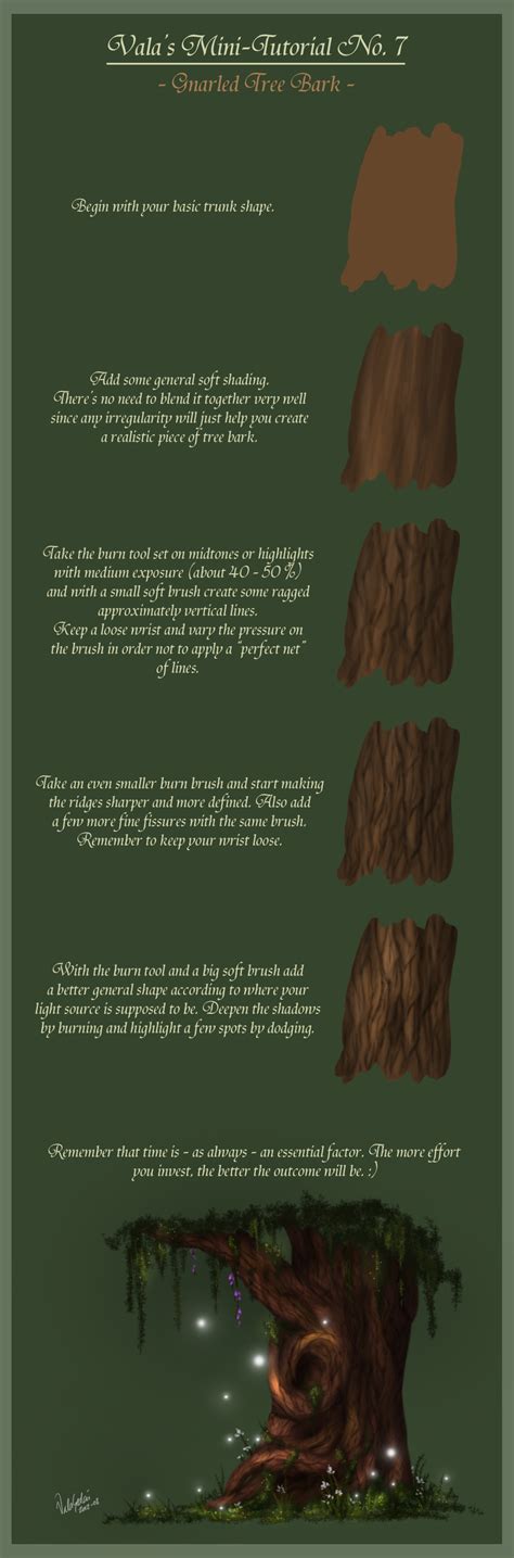 Mini Tutorial No7 Gnarled Tree Bark By Valasedai On Deviantart