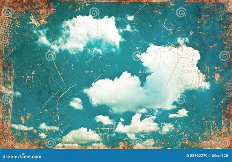 Retro Image Of Cloudy Sky Stock Illustration Illustration Of Ancient