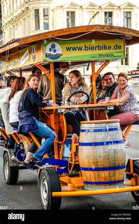 Beer Drinking People On A Beer Bike In Berlin Germany Stock Photo Alamy