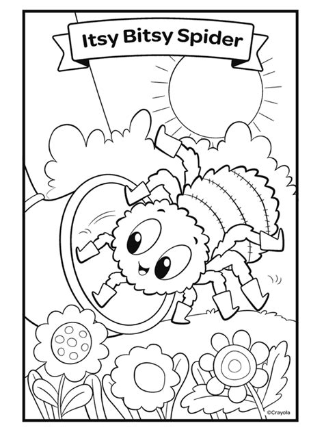 Itsy Bitsy Spider Coloring Pages