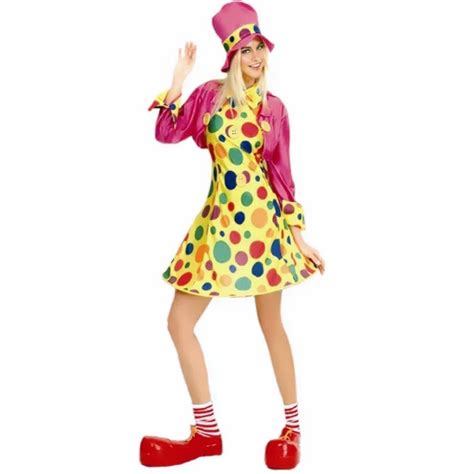 Buy New Cosplay Dot Clown Costume Sexy Adult Female Siamese Clown Suit