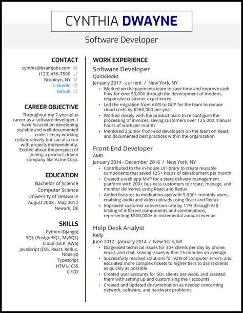 24 Software Engineer Resume Examples Designed For 2024