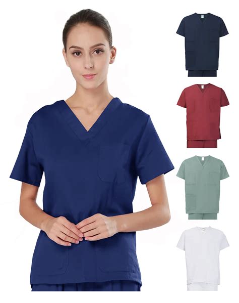 Unisex Clinic Nurse Doctor Scrubs Top Workwear Professionals Healthcare Medical Uniform Xs Xl