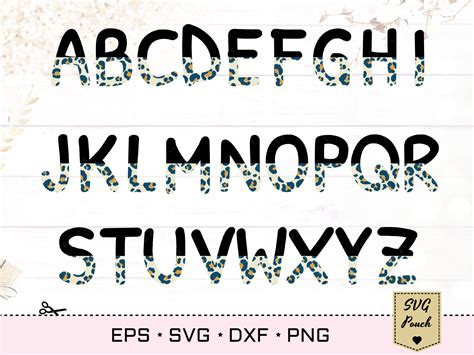 Leopard Half Font Svg Leopard Print Letters Svg By Svgpouch