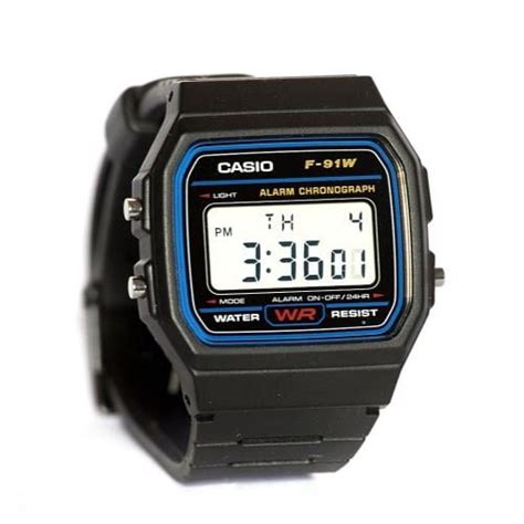 Casio Mens F91w 1 Classic Black Digital Resin Strap Watch