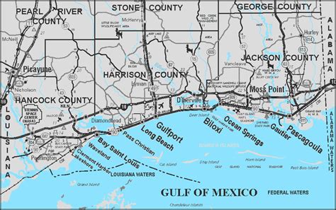 mississippi gulf coast map of mississippi gulf coast cities and counties you may find it