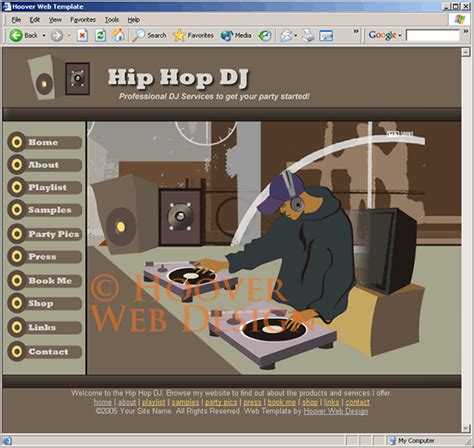 hip hop dj flash animated dj turntable website template