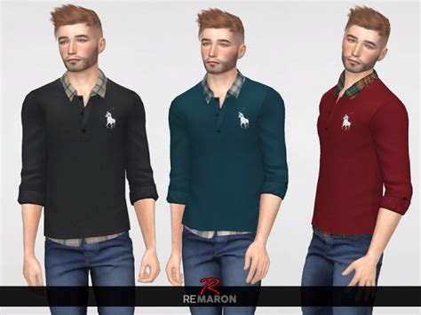 The Sims Resource Shirt Rolled Sleeve By Remaron • Sims 4 Downloads