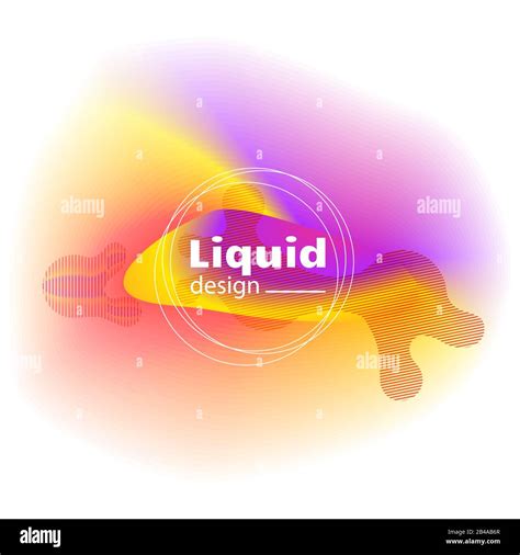 Vibrant Liquid Abstract Shape On White Background Fluid Banner Stock