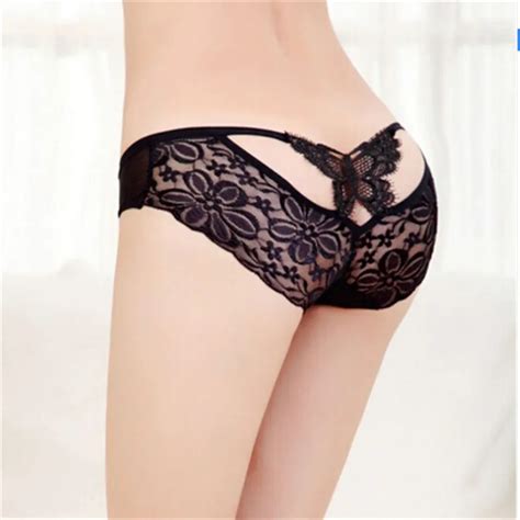 Womens Sexy Lace Flowers Low Rise Butterfly Panties Briefs Lingerie