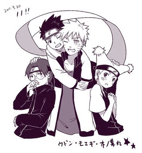Naruto Konohamaru Udon And Moegi Naruto Naruto Personagens E