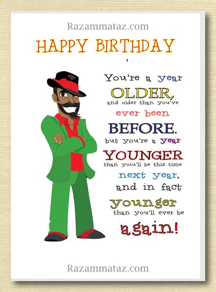 African American Male Birthday Card F Birthday Greetings Funny