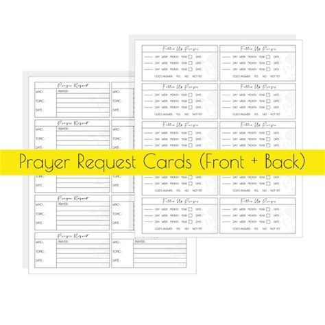 Prayer Request Cards Etsy