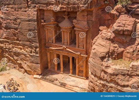 The Facade Of The Treasury Al Khazneh Petra Jordan Editorial Stock