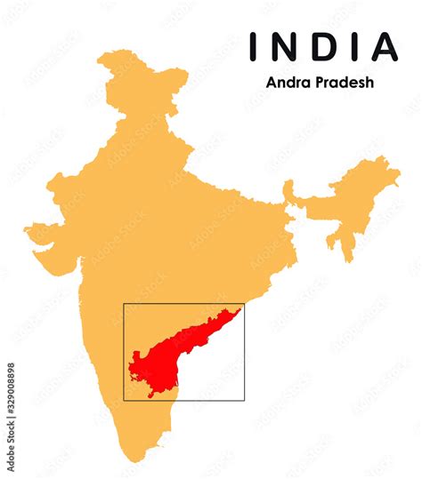Stockvector Andhra Pradesh In India Map Andhra Pradesh Map Vector