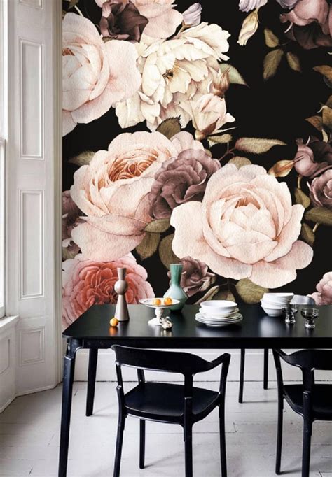 List Of Black And White Large Floral Wallpaper References