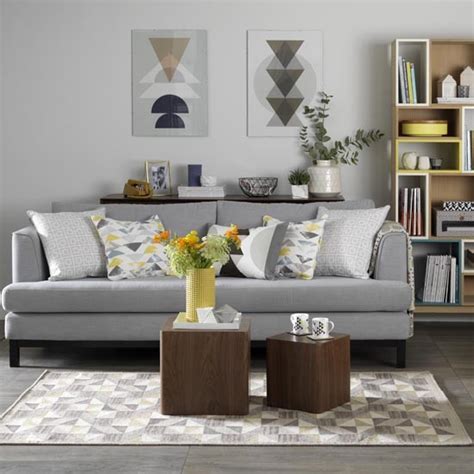Grey Yellow Teal Living Room Zion Modern House