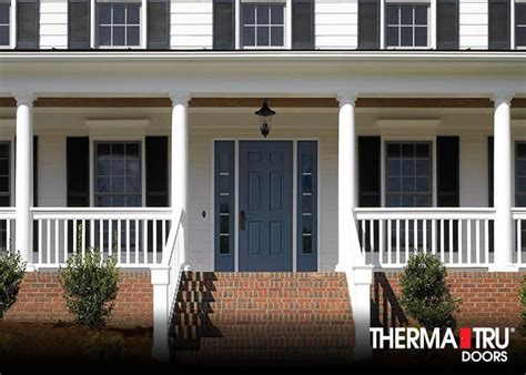 This design creates beautiful shadows and contours on your door's surface. Therma-Tru Smooth-Star fiberglass door painted Denim ...