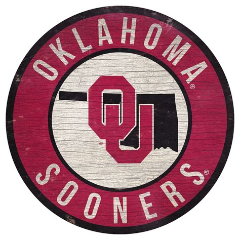 Oklahoma Sooners 12 X 12 State Circle Sign