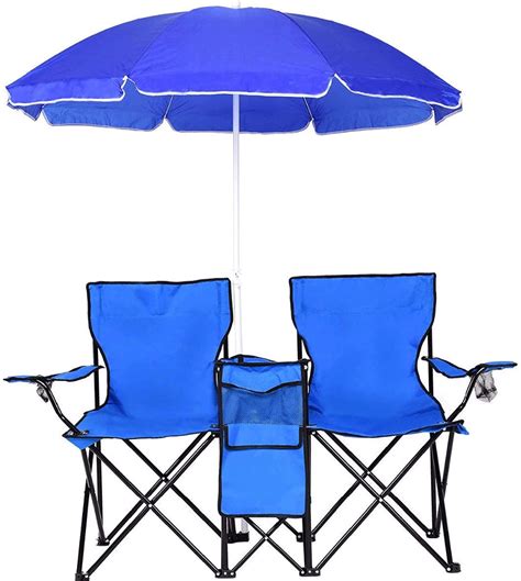 Portable Folding Picnic Double Chair Wumbrella Table Cooler Beach