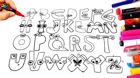 Alphabet Lore A Z Coloring Pages Alphabet Lore Drawing And Coloring Humanized Alphabet