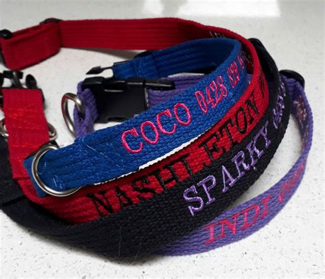 Embroidered Dog Collars Custom Dog Collars Personalised Dog Collars