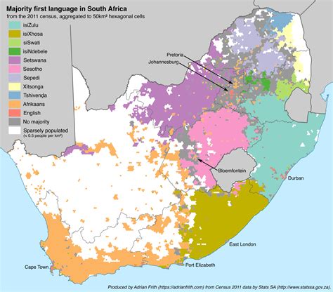 A Series Of Maps Of South African Census Results In Which The Data Is