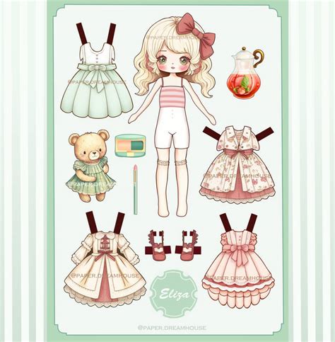 Diy Craft Cute Chibi Paper Doll Templates And Printables