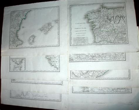 Espagne Et Portugal Carte Detaillee En Ix Feuilles Mapas Frame
