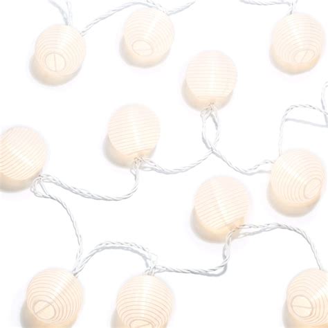 Cara Nylon Lantern String Lights White Strand Of 20 Decor