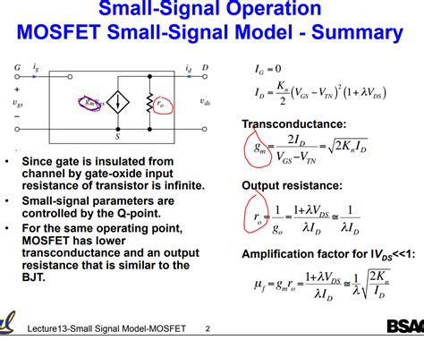 Electronic How To Determine The Small Signal Parameters Of Nmosfet