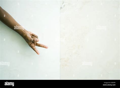 Childs Hand Making Peace Sign Cropped View Stock Photo Alamy