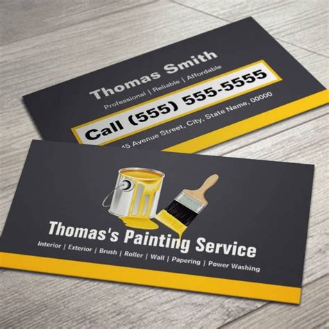 Professional Painting Service Painter Paint Brush Business Card