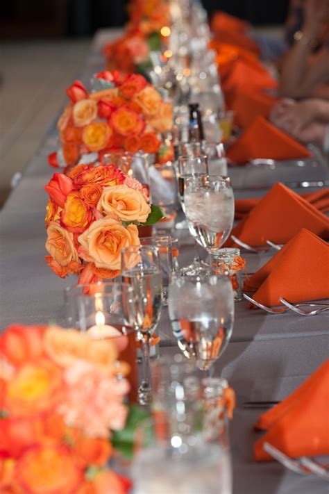 . Orange Wedding Flowers, Wedding Table Flowers, Spring Wedding Flowers