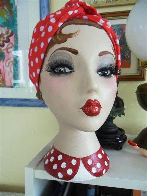 Vintage Style Hand Painted Mannequin Head Mannequin Art Styrofoam