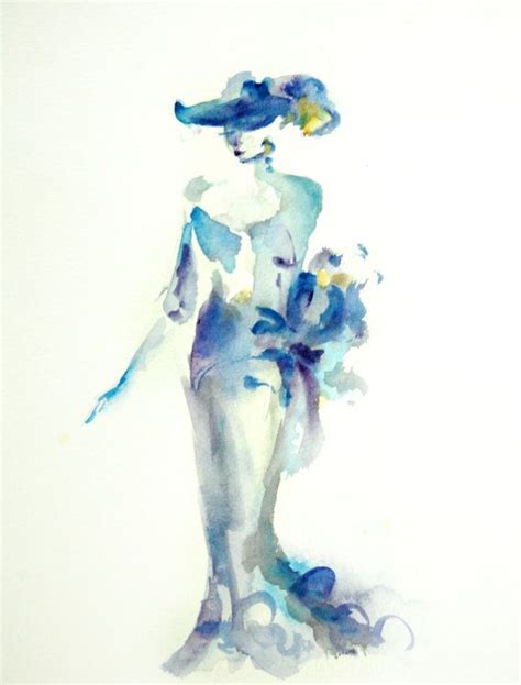 Modern Abstract Woman Watercolor Painting Original Watercolor Art