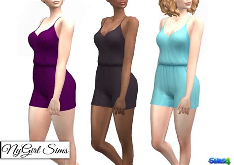 Open Back Pocket Romper In Solids At Nygirl Sims Sims 4 Updates