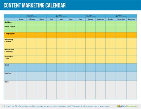 Content Marketing Calendar Templates At