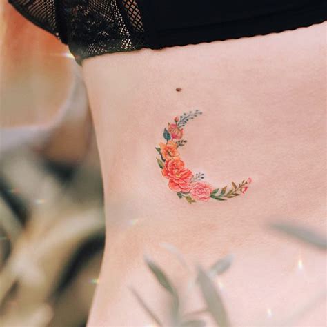 18 Flower Moon Tattoos Inspired By This Months Full Moon