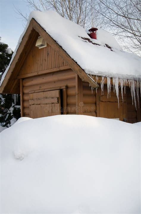 Alpine Hut Under Snow Stock Photo Image Of Alpine Covered 8110156