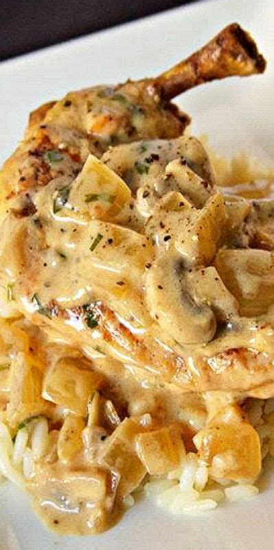 Chicken Fricassee Chicken And Mushrooms In A Buttery Wine Herb Sauce Poultry Recipes Turkey