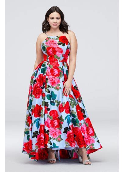pleated lace up floral printed plus size ball gown david s bridal