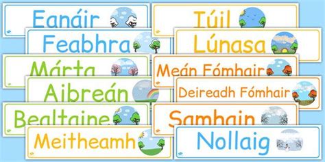 Months Of The Year Display Banner Pack Gaeilge