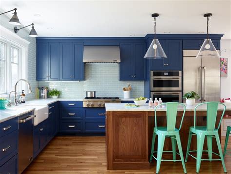 20 Bright Kitchens With Colorful Counter Stools Contemporary Kitchen