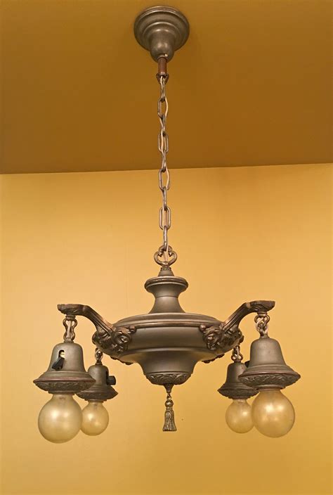 1920s Pan Chandelier By Lightolier The Old Above Restored Vintage