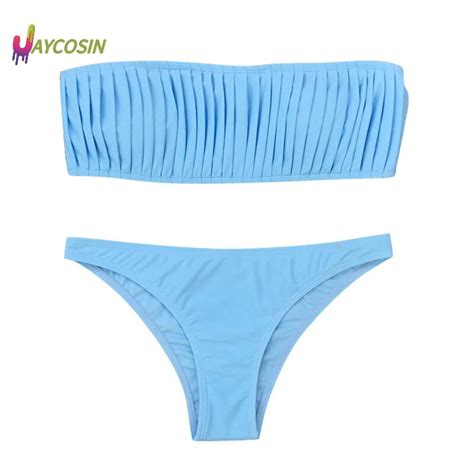 Jaycosin Solid Swimsuit In Bikini Set Push Up Padded Separate Women S