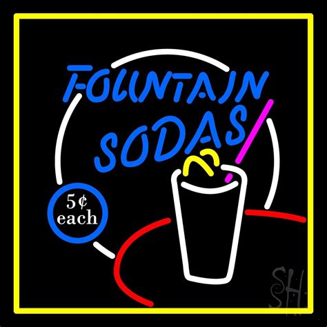 Fountain Sodas With Glass Led Neon Sign Soda Neon Signs Everything Neon