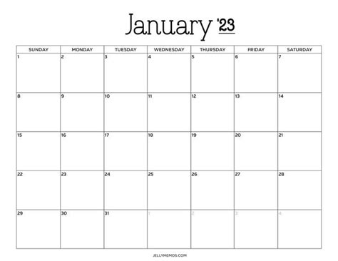 Plan Your Month With This Free January 2023 Calendar Printable Cute
