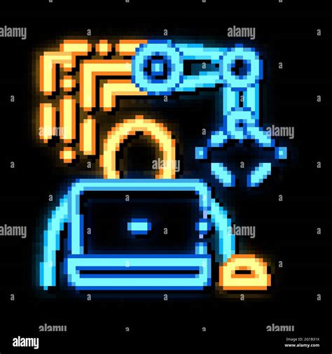 Programming Robot Neon Glow Icon Illustration Stock Vector Image And Art