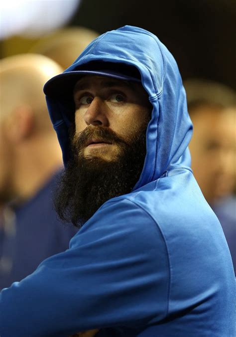 Pitcher Brian Wilson 00 Of The Los Angeles Dodgers Stands In The